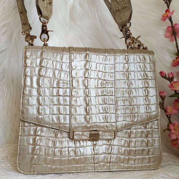 Brahmin Bags Brahmin Champagne Gold Ophelia Flap Bag Poshmark